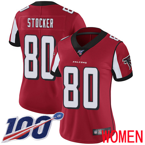 Atlanta Falcons Limited Red Women Luke Stocker Home Jersey NFL Football #80 100th Season Vapor Untouchable->women nfl jersey->Women Jersey